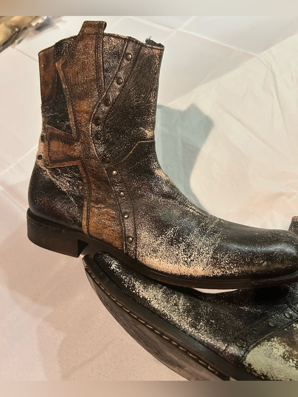 MARK MASON DRAGON IRON CROSS ROCK LIVES BOOTS